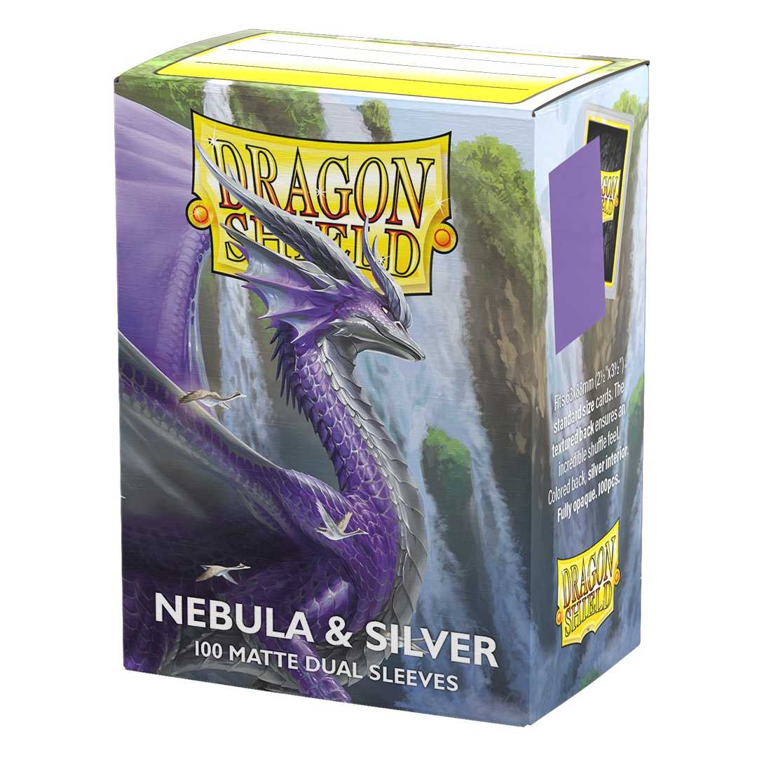 Dragon Shield Sleeves: Standard Matte Dual 100 Count - NEBULA & SILVER